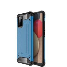 Kemény műanyag és rugalmas TPU hibrid tok Samsung Galaxy A02s telefonhoz - KÉK