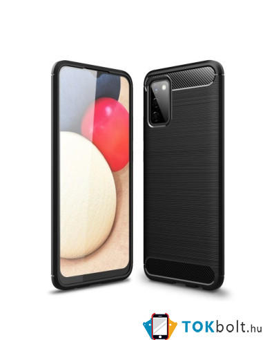 Samsung Galaxy A02s karbon mintás tok - FEKETE