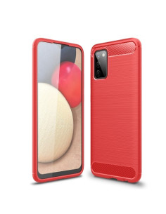 Samsung Galaxy A02s karbon mintás tok - PIROS