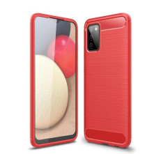 Samsung Galaxy A02s karbon mintás tok - PIROS