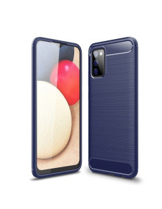 Samsung Galaxy A02s karbon mintás tok - KÉK