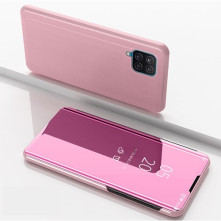 Flip telefontok átlátszó előlappal Samsung Galaxy A12 készülékhez - RÓZSAARANY