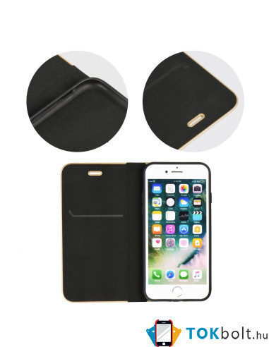 FORCELL LUNA tok Samsung Galaxy A72 5G / A72 telefonhoz - FEKETE-ARANY