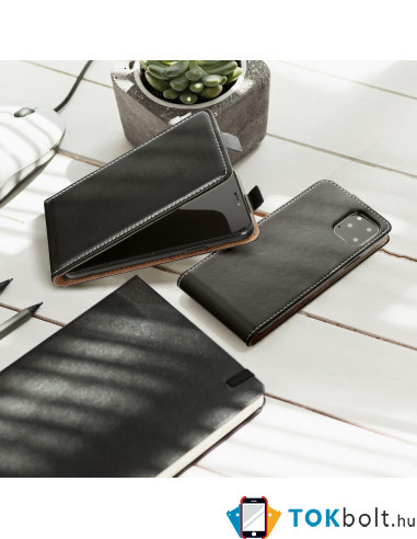 SLIM FLEXI Flip tok Samsung Galaxy A52 5G / A52 telefonhoz - FEKETE