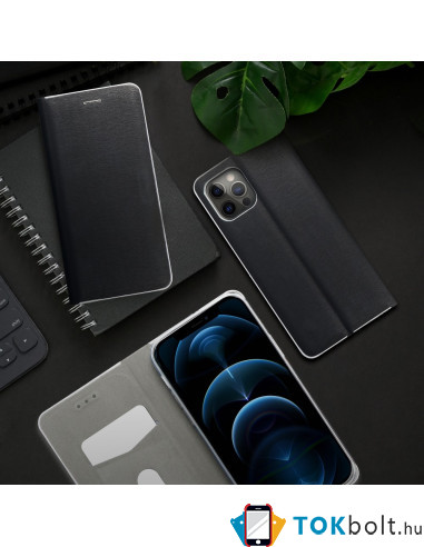 FORCELL LUNA tok Samsung Galaxy A72 5G / A72 telefonhoz - FEKETE-EZÜST