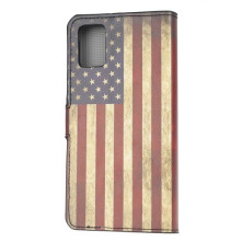 Oldalra nyíló mintás telefontok Samsung Galaxy A52 5G telefonhoz - AMERIKAI ZÁSZLÓ