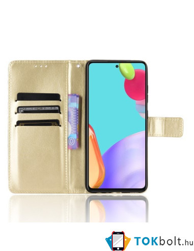 Oldalra nyíló tok Samsung Galaxy A52 5G telefonhoz - ARANY