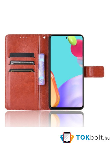 Oldalra nyíló tok Samsung Galaxy A52 5G telefonhoz - BARNA