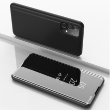 Flip telefontok átlátszó előlappal Samsung Galaxy A52 5G készülékhez - FEKETE