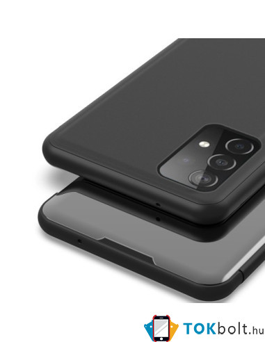 Flip telefontok átlátszó előlappal Samsung Galaxy A52 5G készülékhez - FEKETE