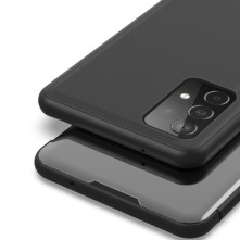 Flip telefontok átlátszó előlappal Samsung Galaxy A52 5G készülékhez - FEKETE