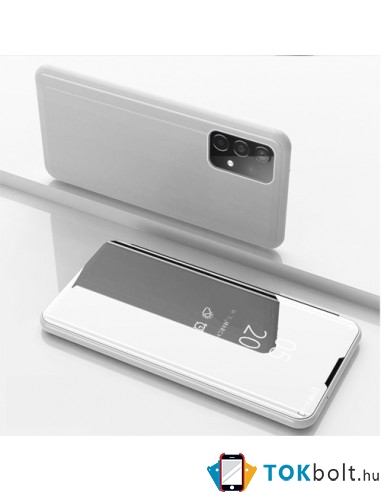 Flip telefontok átlátszó előlappal Samsung Galaxy A52 5G készülékhez - EZÜST
