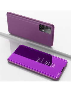 Flip telefontok átlátszó előlappal Samsung Galaxy A52 5G készülékhez - LILA