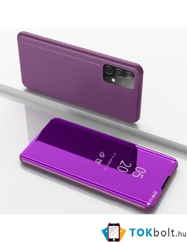 Flip telefontok átlátszó előlappal Samsung Galaxy A52 5G készülékhez - LILA