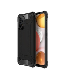 Kemény műanyag és rugalmas TPU hibrid tok Samsung Galaxy A72 5G telefonhoz - FEKETE