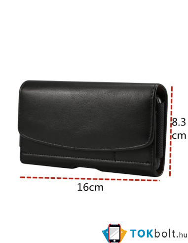 Univerzális 6.1 inches övre fűzhető színű mobiltelefon tartó - 16 x 8.3 x 1.8 cm - FEKETE