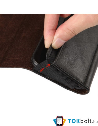 Univerzális 6.1 inches övre fűzhető színű mobiltelefon tartó - 16 x 8.3 x 1.8 cm - FEKETE