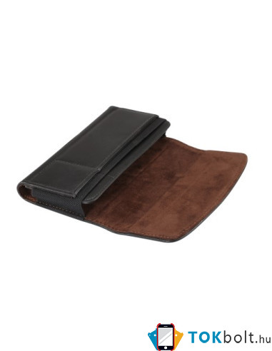 Univerzális 6.1 inches övre fűzhető színű mobiltelefon tartó - 16 x 8.3 x 1.8 cm - FEKETE
