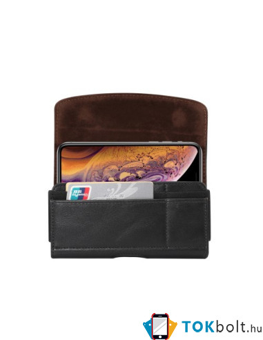 Univerzális 6.1 inches övre fűzhető színű mobiltelefon tartó - 16 x 8.3 x 1.8 cm - FEKETE
