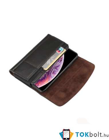 Univerzális 6.1 inches övre fűzhető színű mobiltelefon tartó - 16 x 8.3 x 1.8 cm - FEKETE