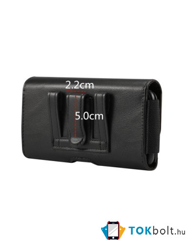 Univerzális 6.1 inches övre fűzhető színű mobiltelefon tartó - 16 x 8.3 x 1.8 cm - FEKETE