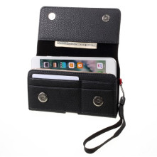 Univerzális 6.1 inches övre fűzhető mobiltelefon tartó - 16 x 8.3 x 1.0 cm - FEKETE