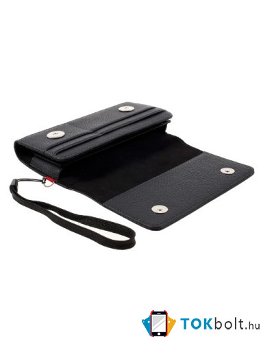 Univerzális 6.1 inches övre fűzhető mobiltelefon tartó - 16 x 8.3 x 1.0 cm - FEKETE