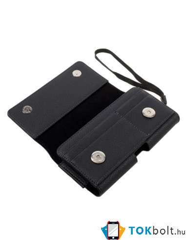 Univerzális 6.1 inches övre fűzhető mobiltelefon tartó - 16 x 8.3 x 1.0 cm - FEKETE