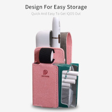DUX DUCIS IQOS elektromos cigaretta tartó bőr tok - 12.3 x 5.5 x 4.8 cm - RÓZSASZÍN