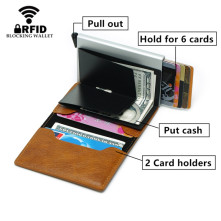Bankkártya, igazolvány tartó tárca RFID védelemmel - 10 x 6.7 x 1 cm - FEKETE