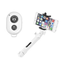Szelfibot, és tripod egyben teleszkópos nyéllel Bluetooth vezérléssel okostelefonokhoz - FEHÉR