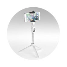 Szelfibot, és tripod egyben teleszkópos nyéllel Bluetooth vezérléssel okostelefonokhoz - FEHÉR