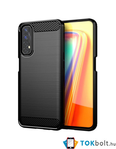 Realme 7 karbon mintás tok - FEKETE