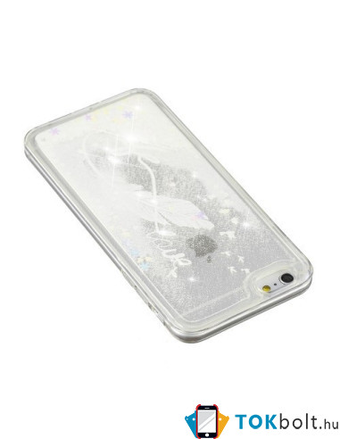 iPhone 7/8/SE 2nd Gen (2020), TPU rugalmas, mozgó csillámos, vékony, szilikon tok - Madártoll mintás