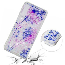 Samsung Galaxy A50, TPU rugalmas, mozgó csillámos, vékony, szilikon tok - Pitypang mintás