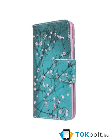 Samsung Galaxy S20, oldalra nyíló, mappa tok, notesz tok - Tavaszi virág mintás