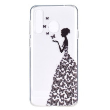 Huawei Y6p, TPU rugalmas, vékony, szilikon tok - Hölgy mintás