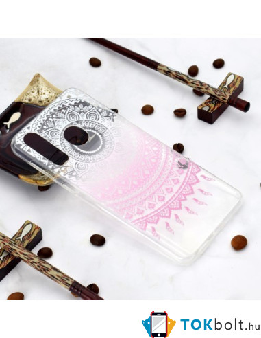 Huawei Y6p, TPU rugalmas, vékony, szilikon tok - Mandala mintás
