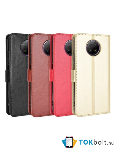 Oldalra nyíló tok Xiaomi Redmi Note 9 5G telefonhoz - FEKETE