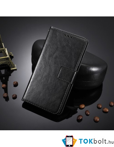 Oldalra nyíló tok Xiaomi Redmi Note 9 5G telefonhoz - FEKETE