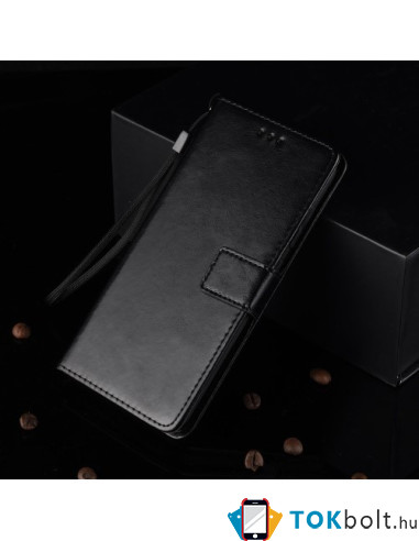 Oldalra nyíló tok Xiaomi Redmi Note 9 5G telefonhoz - FEKETE