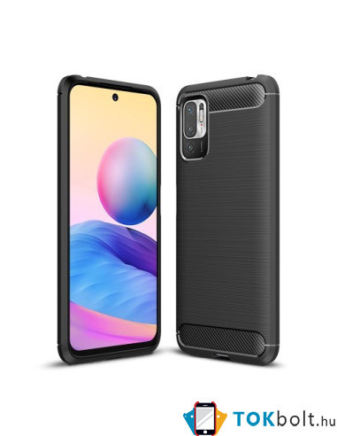 Xiaomi Redmi Note 10 5G karbon mintás tok - FEKETE