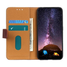 Oldalra nyíló tok Xiaomi Mi 11 Ultra telefonhoz - BARNA