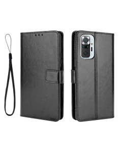Oldalra nyíló tok Xiaomi Redmi Note 10 Pro telefonhoz - FEKETE