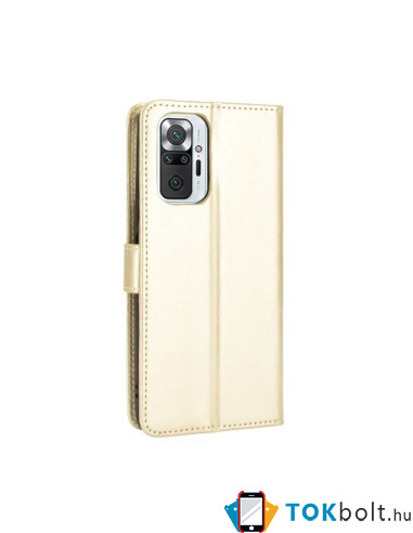 Oldalra nyíló tok Xiaomi Redmi Note 10 Pro telefonhoz - ARANY