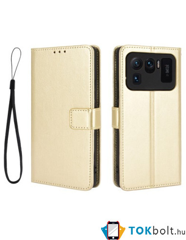 Oldalra nyíló tok Xiaomi Mi 11 Ultra telefonhoz - ARANY