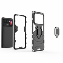 Kemény műanyag és rugalmas TPU hibrid tok Xiaomi Mi 11 Ultra telefonhoz - FEKETE