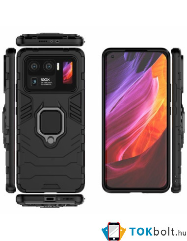 Kemény műanyag és rugalmas TPU hibrid tok Xiaomi Mi 11 Ultra telefonhoz - FEKETE