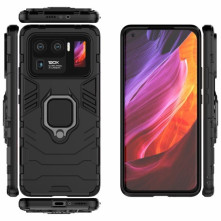Kemény műanyag és rugalmas TPU hibrid tok Xiaomi Mi 11 Ultra telefonhoz - FEKETE
