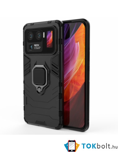 Kemény műanyag és rugalmas TPU hibrid tok Xiaomi Mi 11 Ultra telefonhoz - FEKETE